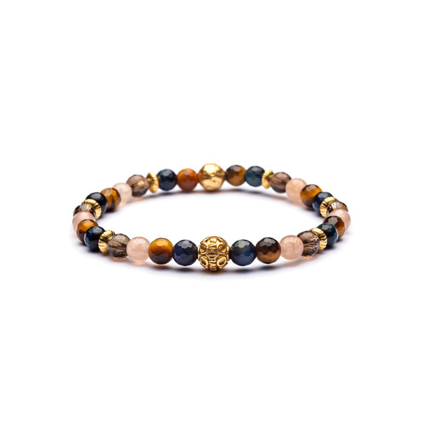 Bracciale Antracite Patrick Gold con Pietre Dure