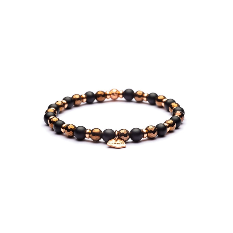 Bracciale Uomo Pietre Dure in Argento con Agata ANTRACITE FLAMINIAVariante 1