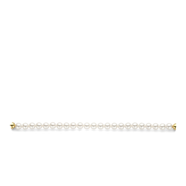 Bracciale Ti Sento con perle bianche diametro 8 mm e chiusura in argento dorato 23012YP Variante
