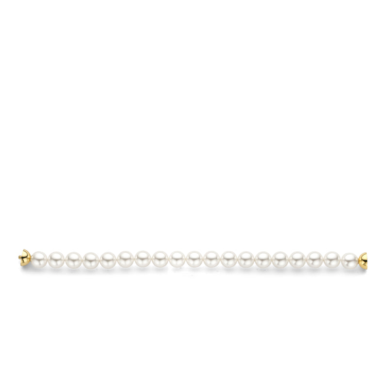 Bracciale Ti Sento con perle bianche diametro 10 mm e chiusura in argento dorato 23013YP Variante