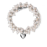 bracciale Maria Cristina Sterling a due giri in argento con perle barocche bianche e charm a cuore G4133