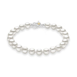 Bracciale donna Comete con perle coltivate di fiume bianche con chiusura a cuore in argento e oro BRQ 31