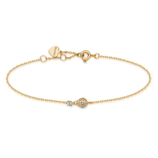 Bracciale donna Rosato in oro giallo 9 kt con mongolfiera centrale con pietra di topazio e diamanti RGAB006