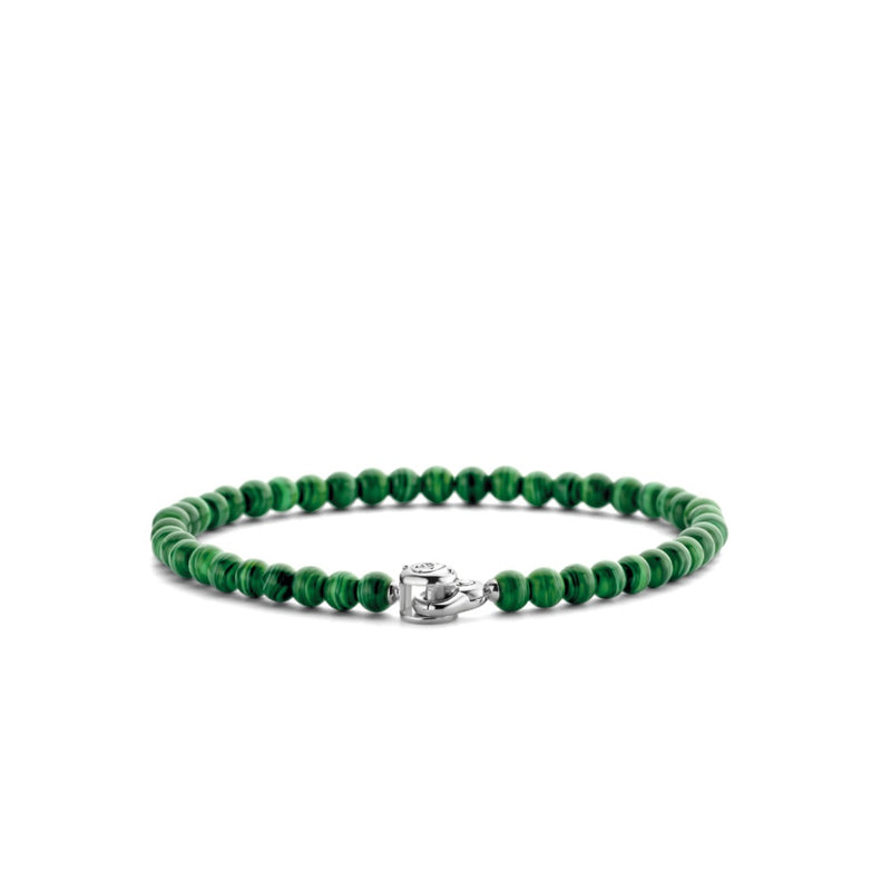 Bracciale donna Ti Sento Milano in argento con perline color verde malachite 2908MA