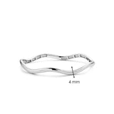 TI SENTO Bracciale donna rigido ondulato in argento rodiato 2990SI Dimensioni