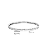 Bracciale TI SENTO donna rigido con decoro rettangolare in argento rodiato e zirconi 23001ZI Dimensioni