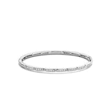 Bracciale TI SENTO donna rigido con decoro rettangolare in argento rodiato e zirconi 23001ZI