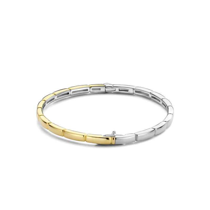 Bracciale TI SENTO donna rigido con decoro rettangolare in argento bicolore 23001SY Variante