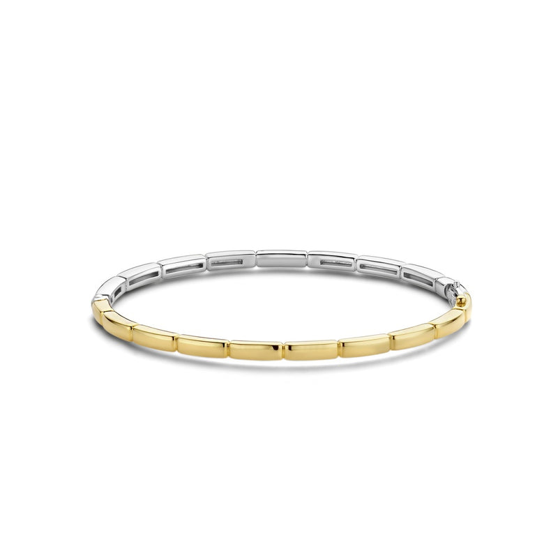 Bracciale TI SENTO donna rigido con decoro rettangolare in argento bicolore 23001SY