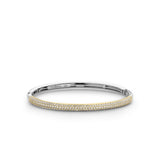 Bracciale TI SENTO donna rigido in argento bicolore con pavè di zirconi 2874ZY