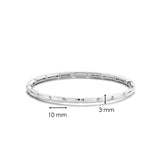 Bracciale TI SENTO donna rigido con decoro rettangolare in argento rodiato 23001SI Dimensioni