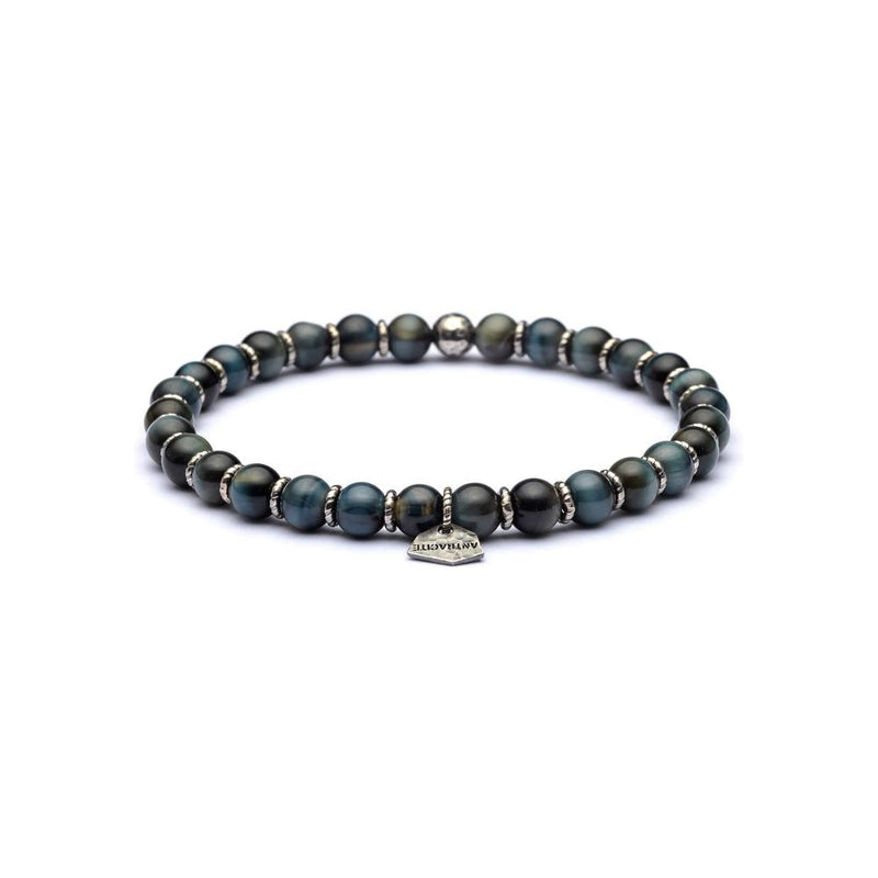 Bracciale Uomo Pietre Dure in Argento ANTRACITE Colore Blu CHEOPE