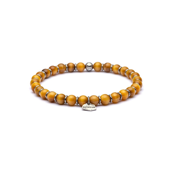 Bracciale Uomo Pietre Dure in Argento ANTRACITE Colore Giallo GIZA