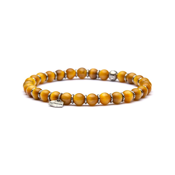 Bracciale Uomo Pietre Dure in Argento ANTRACITE Colore Giallo GIZAVariante 1