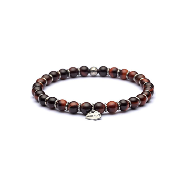 Bracciale Uomo Pietre Dure in Argento ANTRACITE Colore Rosso SAGRADA