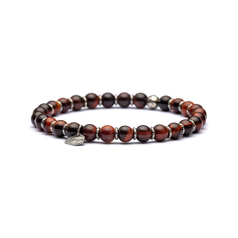 Bracciale Uomo Pietre Dure in Argento ANTRACITE Colore Rosso SAGRADAVariante 1