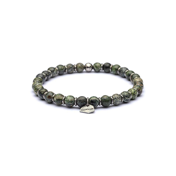 Bracciale Uomo Pietre Dure in Argento ANTRACITE Colore Verde NAXOS