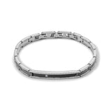 Bracciale uomo Comete semirigido in acciaio con fascia centrale in Pvd nero con zircone bianco UBR 1013