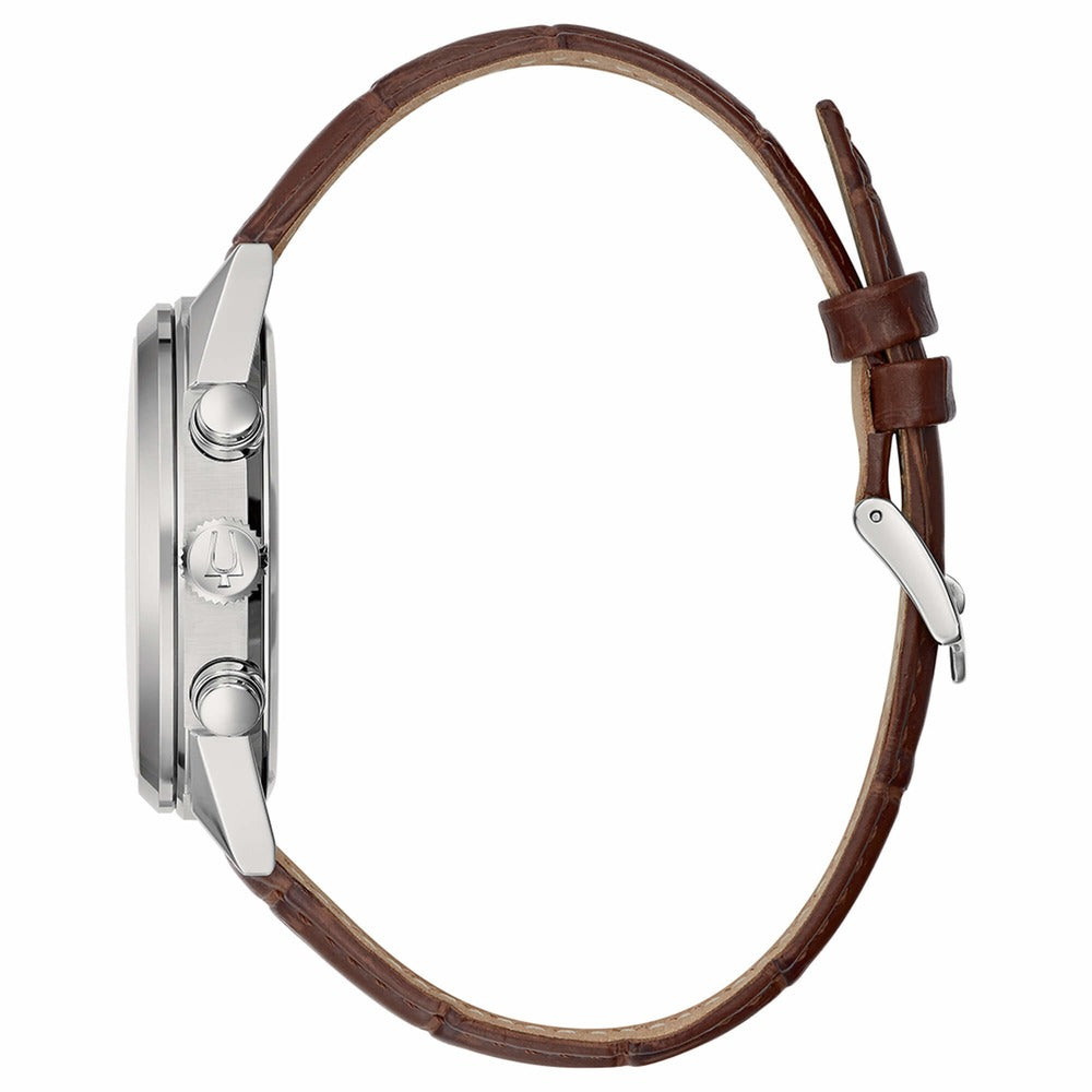 Bulova 96B356: Orologio Uomo Quarzo - Cassa Acciaio 43mm, Quadrante Grigio E Pelle Marrone - 3