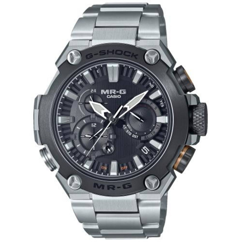 Orologio CASIO smartwatch da uomo cassa rotonda in titanio quadrante nero e cinturino in titanio MRG-B2000D-1ADR