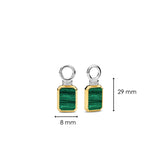 Charm per orecchini Ti Sento con pietra verde in argento bicolore 9241MA Dimensioni