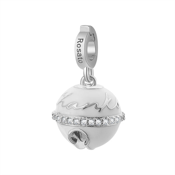 Charm donna Rosato RZ183R in argento campanellino smaltato, zirconi e scritta Thanks mom.