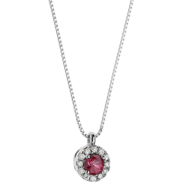 Collana Donna Con Pendente in Oro Bianco COMETE Colore Rosso GLB 1166Variante 1