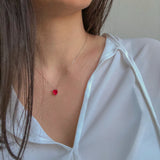 Collana Donna Con Pendente in Oro Bianco con Rubino COMETE Colore Rosso GLB 1429Variante 2