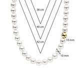 Collana Ti Sento con perle bianche 10 mm e chiusura in argento dorato 34017YP Dimensioni