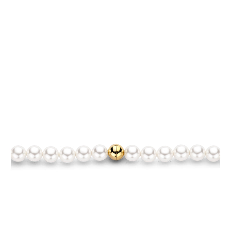 Collana Ti Sento con perle bianche 10 mm e chiusura in argento dorato 34017YP Variante