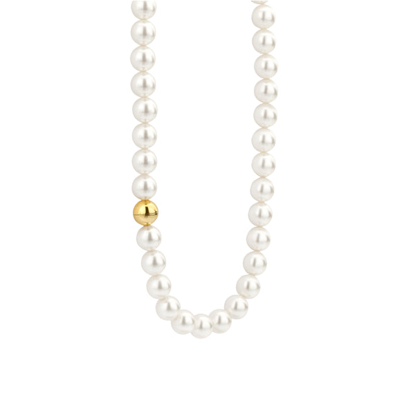 Collana Ti Sento con perle bianche 10 mm e chiusura in argento dorato 34017YP Variante3