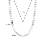 Collana Ti Sento con perle bianche 8 mm e chiusura in argento dorato 23012PW Dimensioni