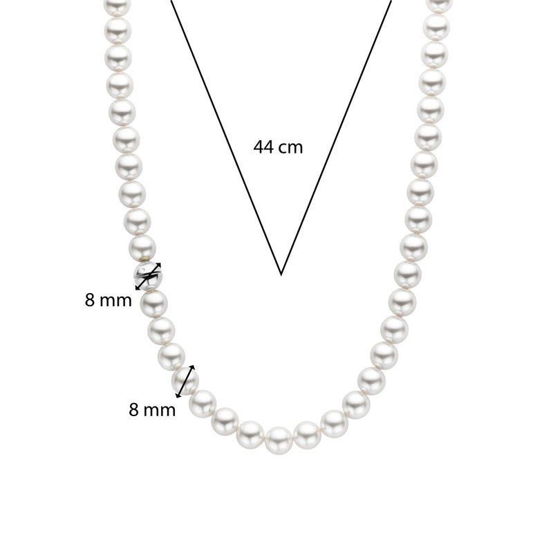 Collana Ti Sento con perle bianche 8 mm e chiusura in argento 23012PW Dimensioni