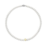 Collana Ti Sento con perle bianche 6 mm e Smile centrale in argento dorato e zirconi 34014YP Variante2
