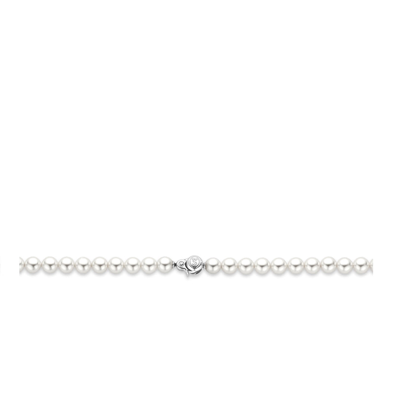 Collana Ti Sento con perle bianche 6 mm e Smile centrale in argento dorato e zirconi 34014YP Variante3