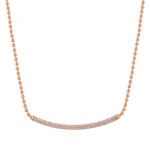 Collana Rosato Argento Rosé Barretta con Zirconi RZBI02 – ALFYO