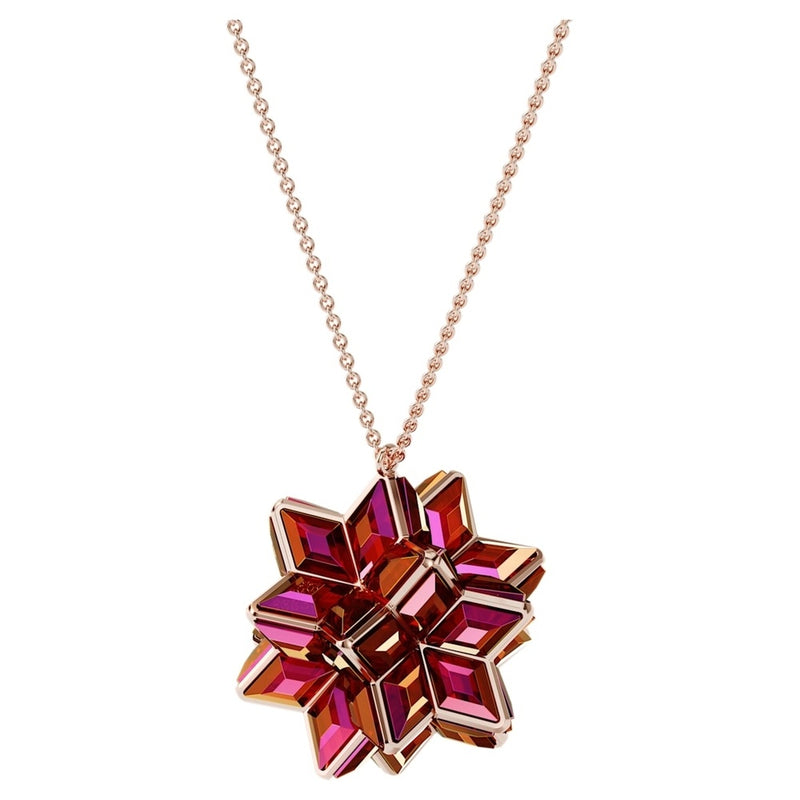 Collana donna Swarovski Curiosa con ciondolo di cristalli triangolari rosa 5600505 