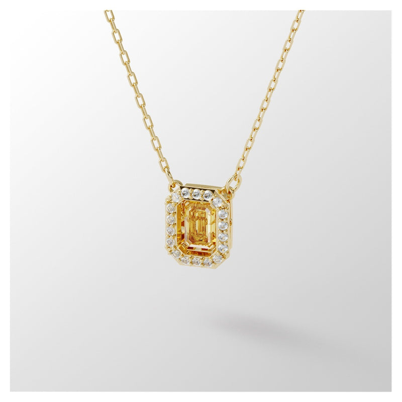 Swarovski collana donna dorata con pendente in cristallo ottagonale giallo 5598421 Variante3