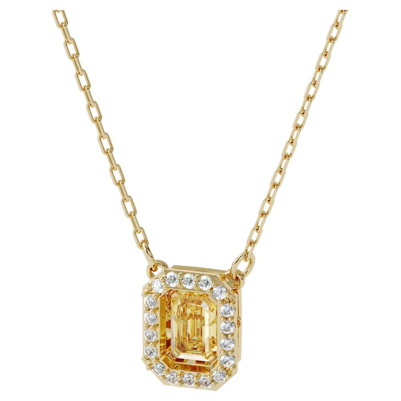 Swarovski collana donna dorata con pendente in cristallo ottagonale giallo 5598421