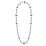 Collana donna Swarovski dorata con cristalli azzurri e perle in sodalite 5601905 Variante1