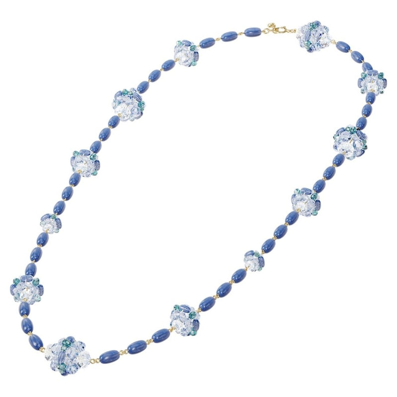 Collana donna Swarovski dorata con cristalli azzurri e perle in sodalite 5601905