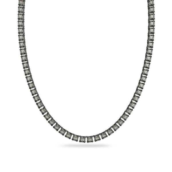 Swarovski collana tennis da donna con cristalli quadrati grigi su montatura placcata rutenio 5613900