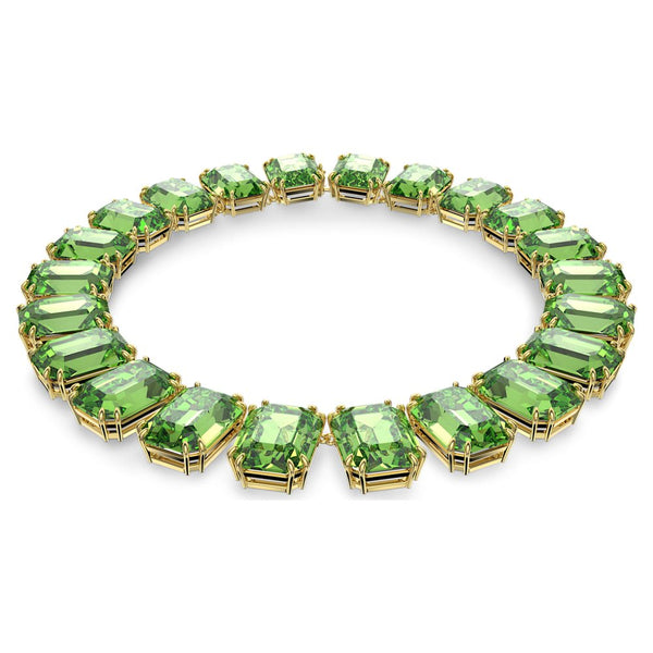 Swarovski collana donna tennis con cristalli verdi ottagonali a griffe 5598261