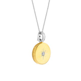 Collana donna Ti Sento in argento con pendente rotondo dorato con zircone e incisioni a stella 6790ZY Variante2
