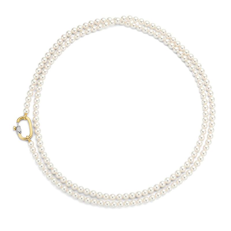 TI SENTO Collana da donna con perle bianche e chiusura in argento dorato e zirconi 3993PW Variante2