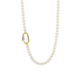 TI SENTO Collana da donna con perle bianche e chiusura in argento dorato e zirconi 3993PW Variante
