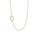 TI SENTO Collana da donna con perle bianche e chiusura in argento dorato e zirconi 3993PW