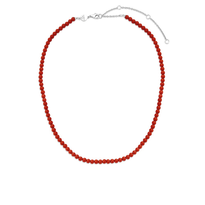 Collana donna Ti Sento Milano in argento con perline color rosso corallo 3916CR Variante1