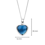 Collana donna Ti Sento in argento con pendente a cuore con un cristallo sfaccettato blu 6800DB Dimensioni