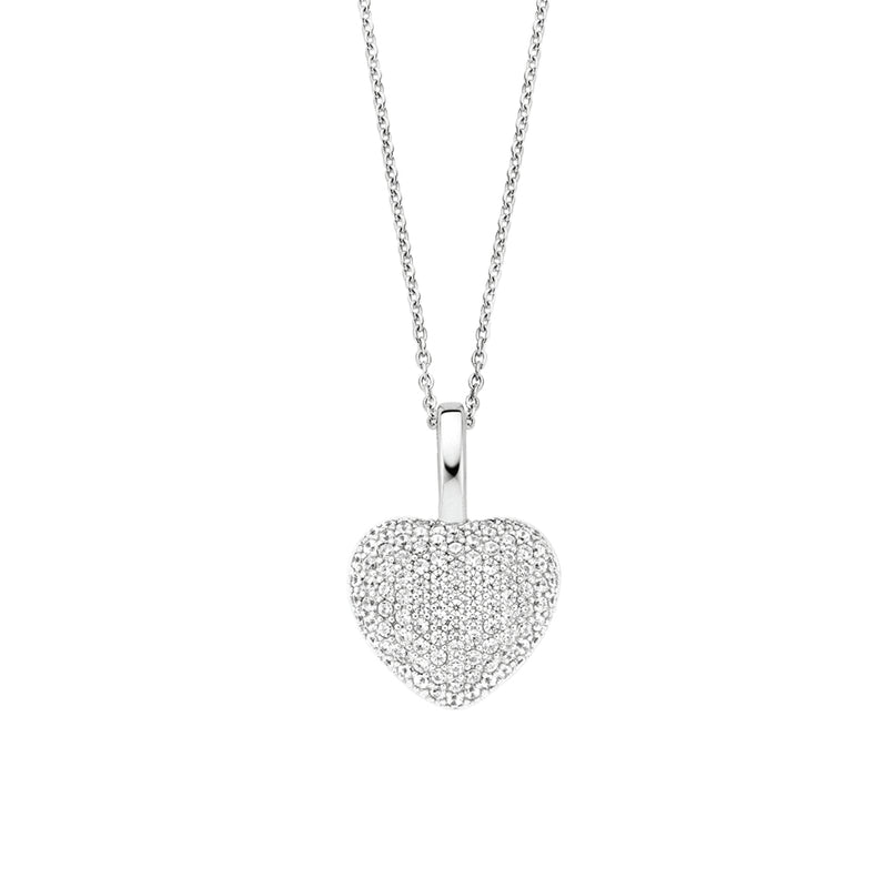 Collana donna TI SENTO in argento con pendente a cuore in argento e zirconi 6745ZI